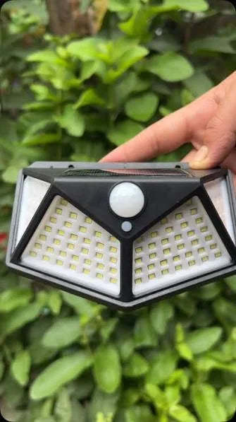 100 LED Solar Motion Sensor Wall Light for Garden & Gate