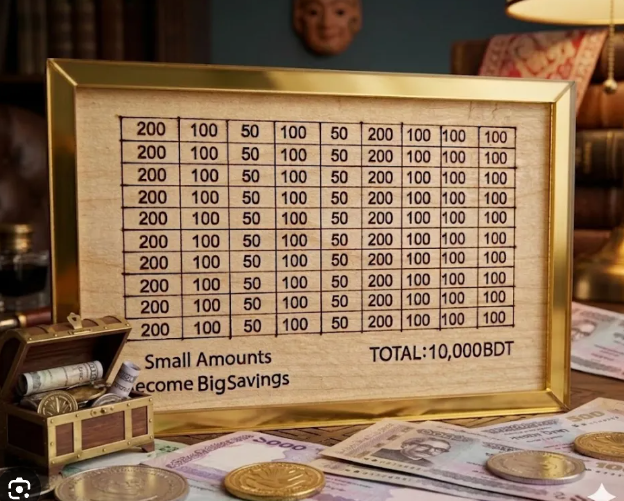 10,000 Taka Wooden Money Saving Challenge Box for Daily Use