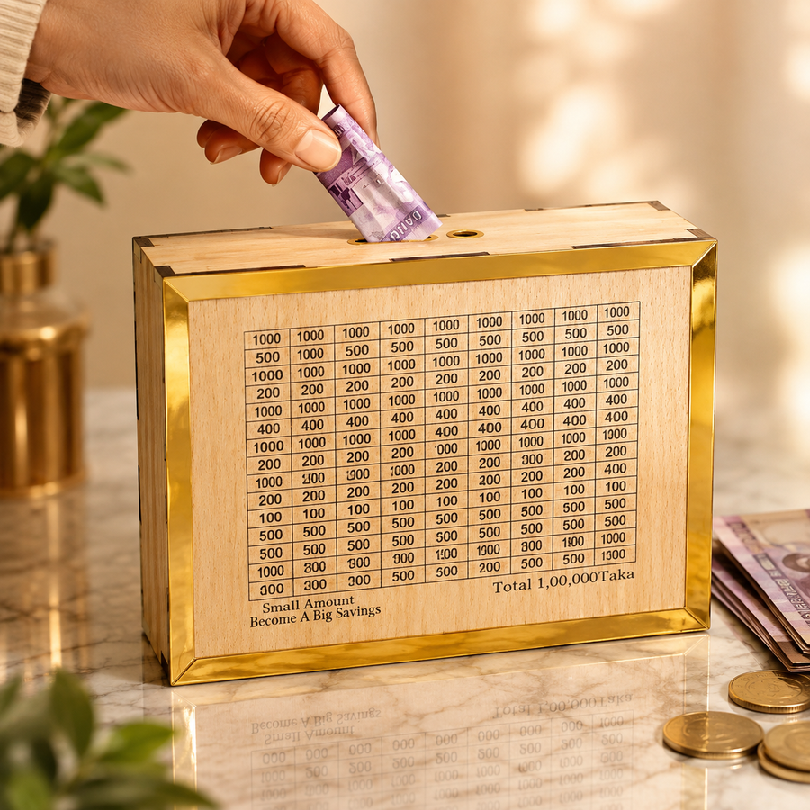 1,00,000 Taka Wooden Money Saving