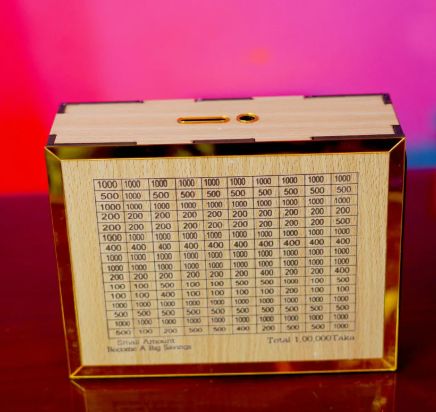 1,00,000 Taka Wooden Money Saving Challenge for Daily Use