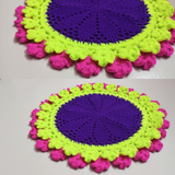 3-Piece Pink & Yellow Handmade Crochet Table Mat Set
