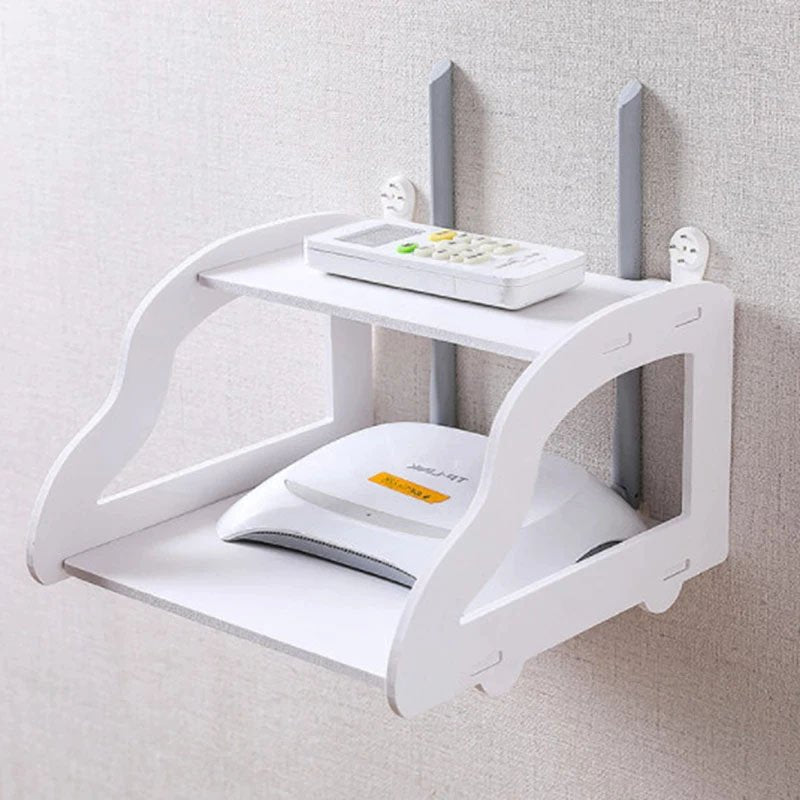 2 Layer Wall Mount WiFi Router Storage Rack for Home Storage