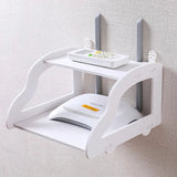 2 Layer Wall Mount WiFi Router Storage Rack for Home Storage