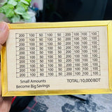 10,000 Taka Wooden Money Saving Challenge Box for Daily Use