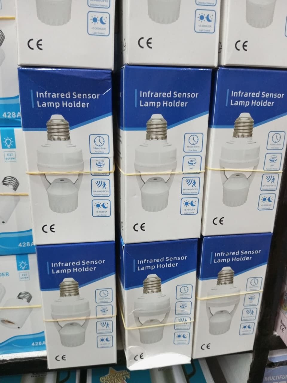 E27 Infrared Sensor Lamp Holder PIR Motion for Home Storage