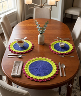 3-Piece Pink & Yellow Handmade Crochet Table Mat Set